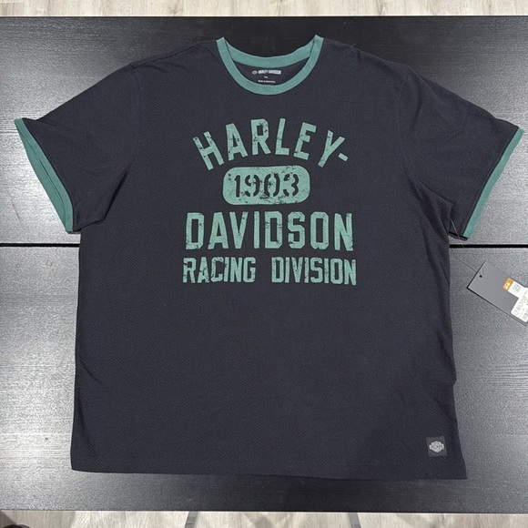 Harley-Davidson Men's Racing Ringer Tee - Black Beauty - 3XL - Picture 4 of 8